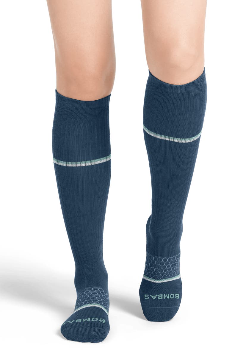 Bombas Double Stripe Compression Knee-High Socks, Alternate, color,
