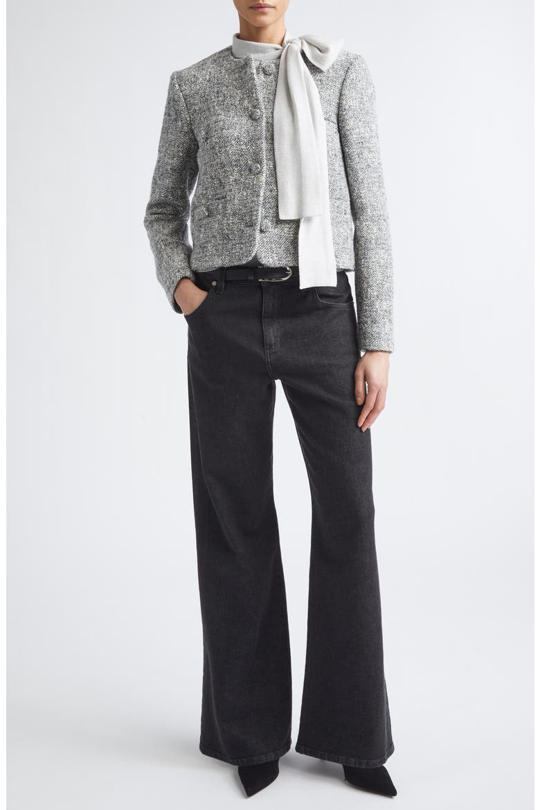 Collarless Wool Blend Jacket, Alternate, color, 75 PEARL GRAY
