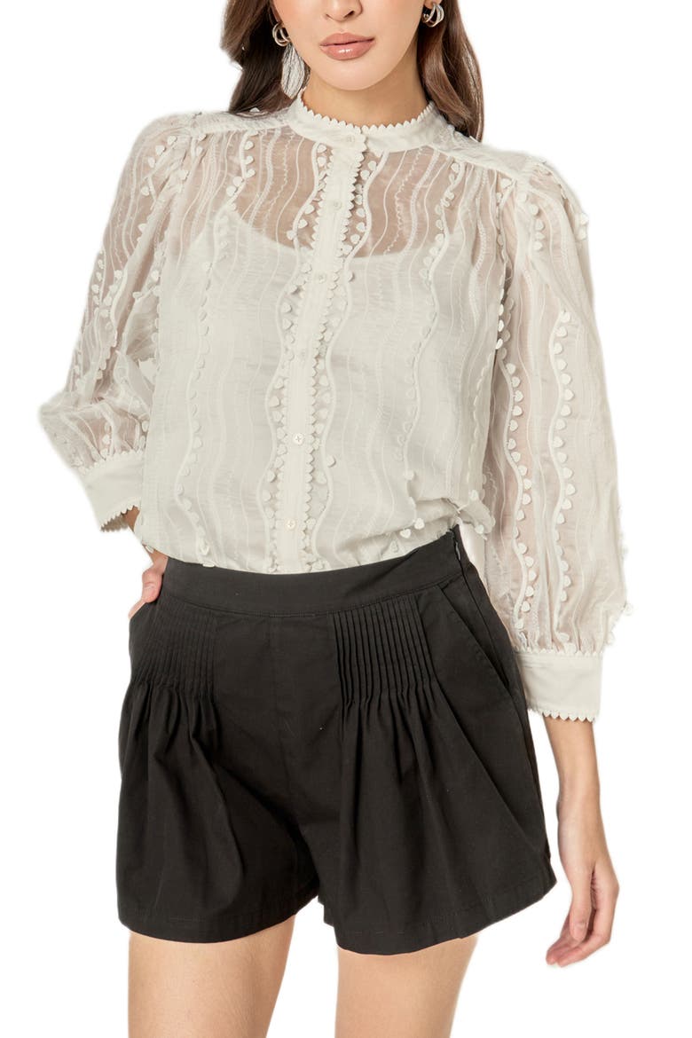 Heart Trim Shirt, Alternate, color, WHITE
