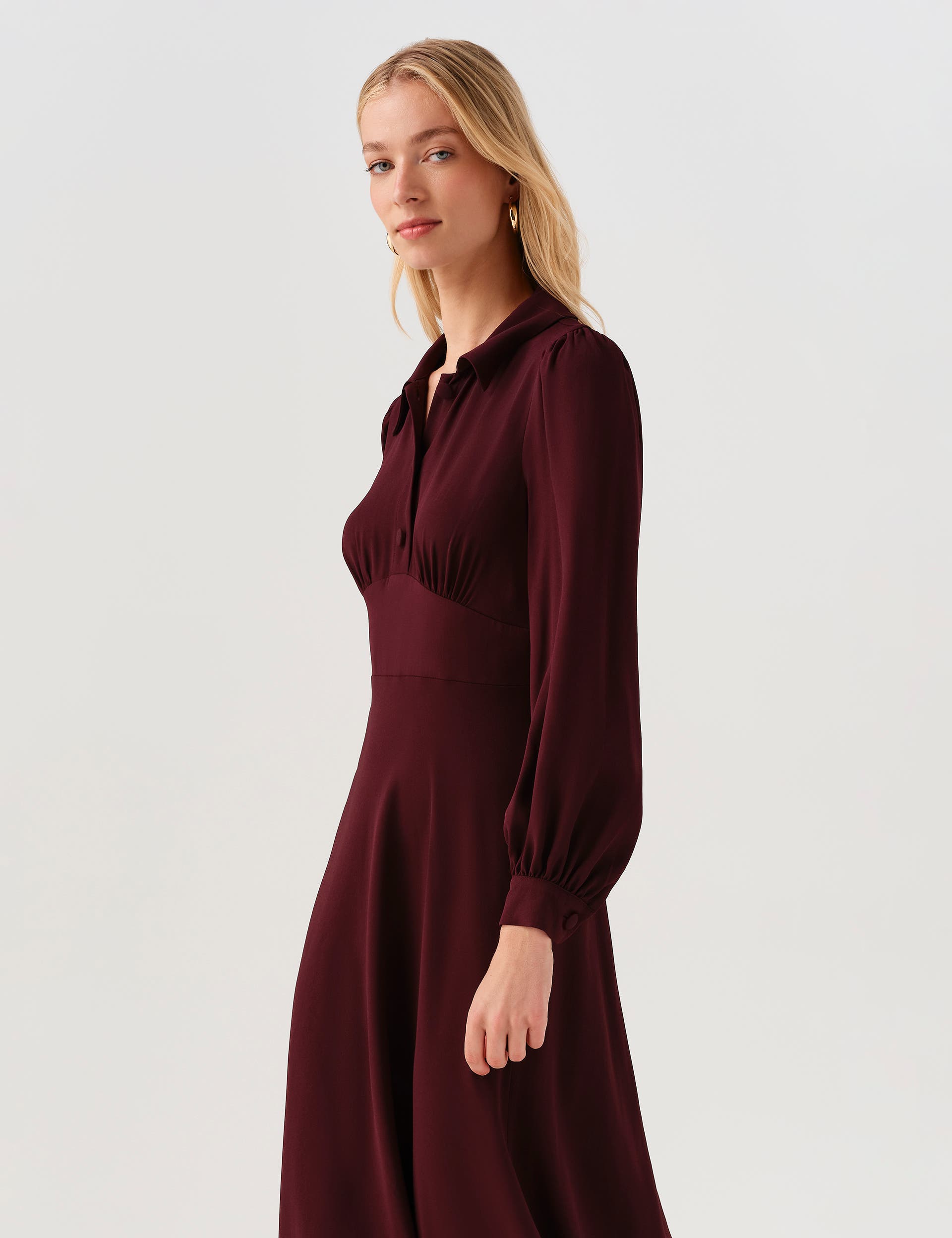 Wendy Crepe Collared Midi Dress thumbnail 6