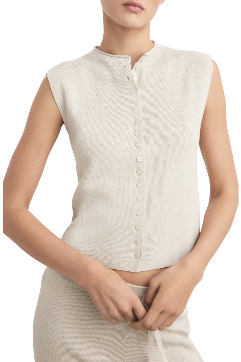 Cotton Blend Sweater Vest, Main, color, BEIGE