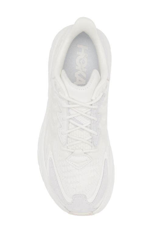 Hoka Clifton Ls Walking Shoe In White/nimbus Cloud