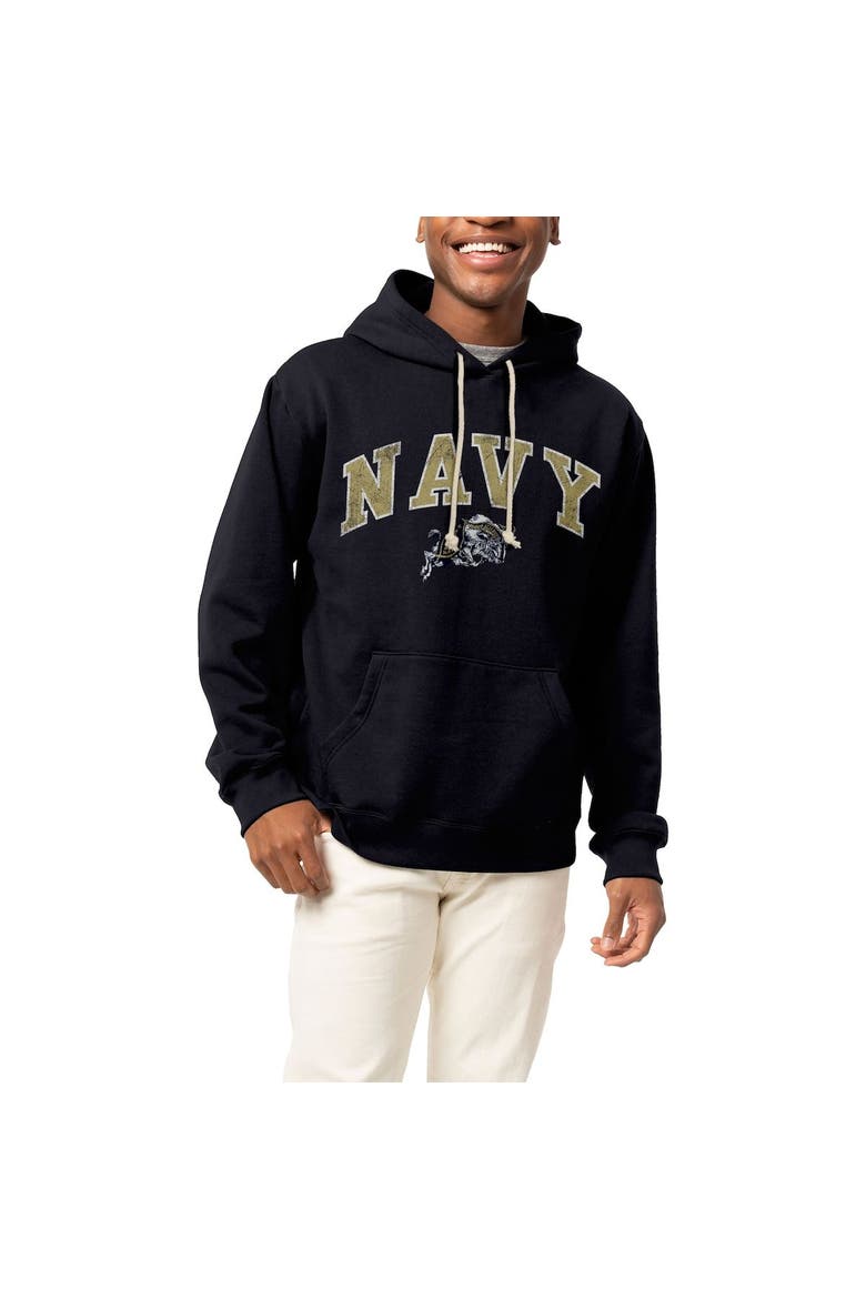 Men's League Collegiate Wear Navy Navy Midshipmen Arch Essential Pullover Hoodie, Alternate, color, Navy