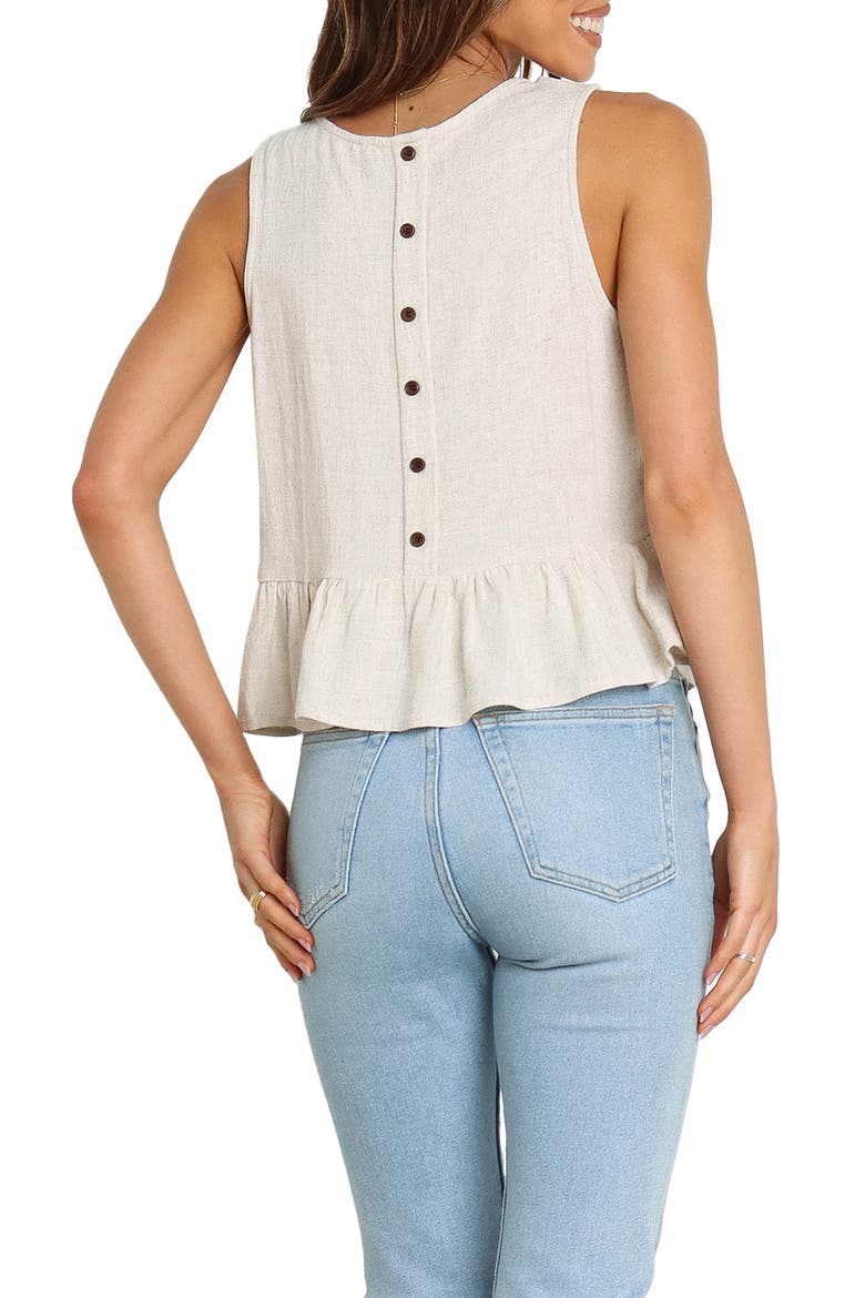 Acoustic Ruffle Linen Blend Tank, Alternate, color, BEIGE