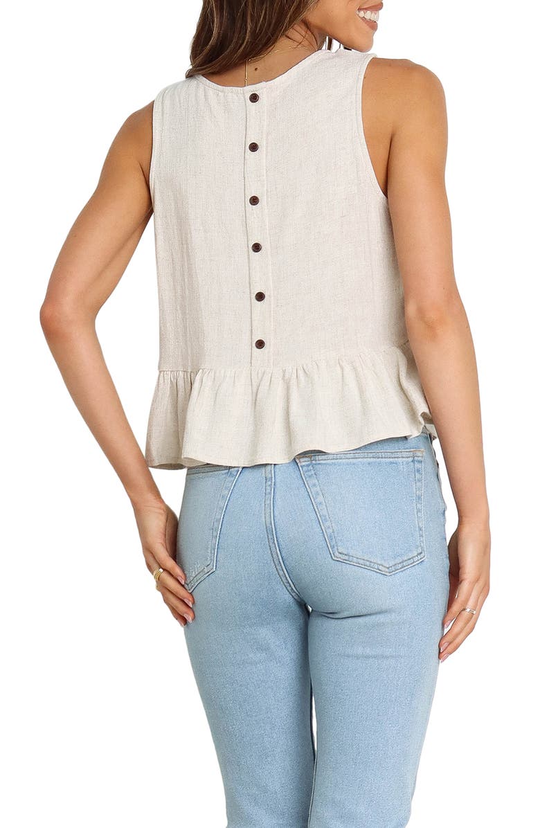 Petal & Pup Acoustic Ruffle Linen Blend Tank, Alternate, color, Beige