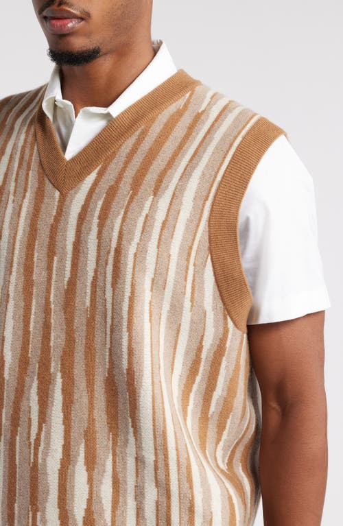 Nordstrom X Harlem's Fashion Row House Of Aama Etched Vest In Tan Abstract Stripe