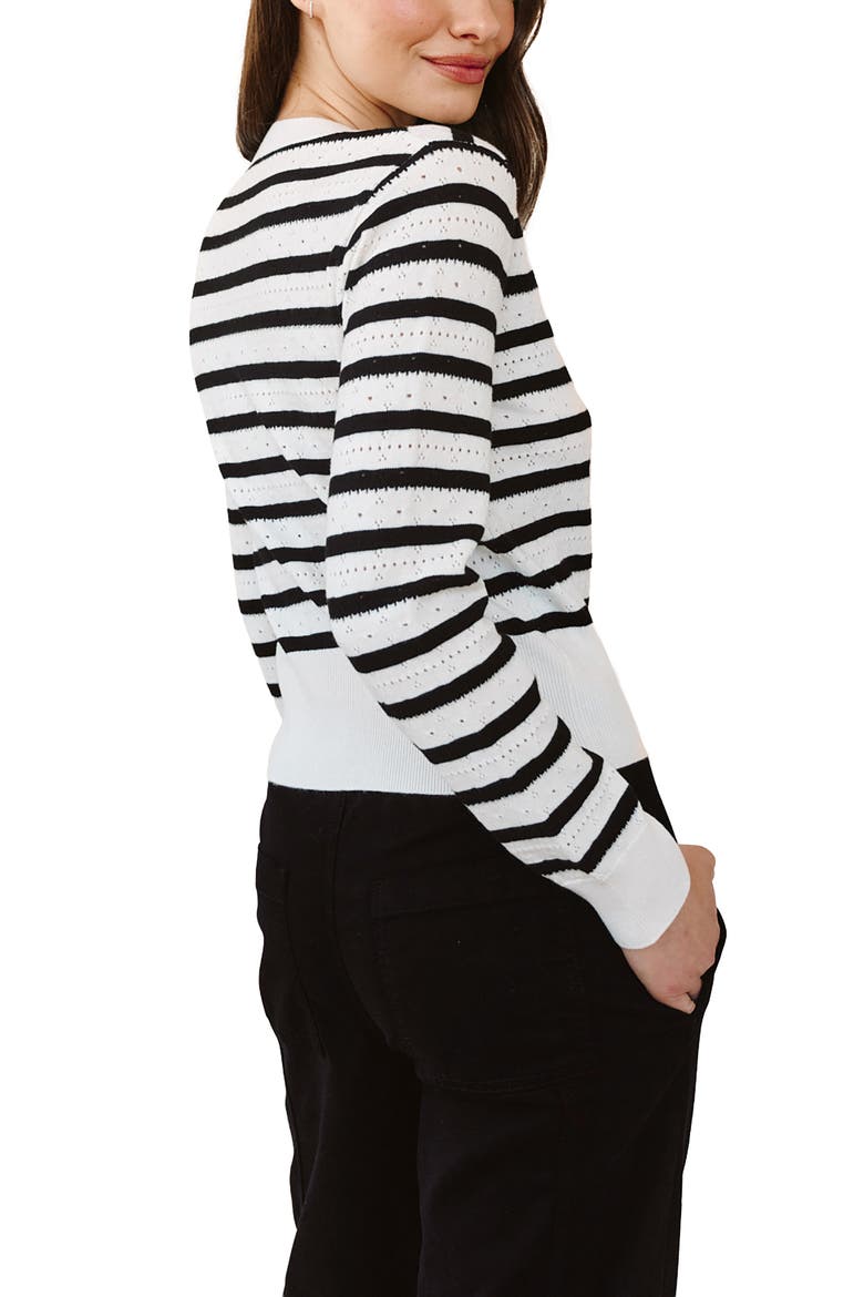 Fitted Stripe Cardigan, Alternate, color, CHERIE STRIPE