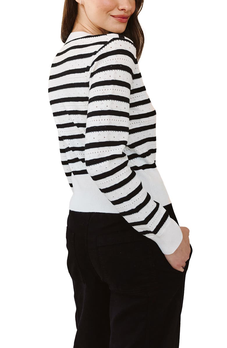Bella Dahl Fitted Stripe Cardigan, Alternate, color, Cherie Stripe