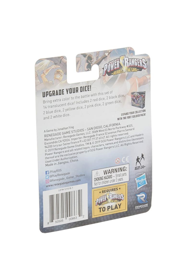 Power Rangers Heroes of The Grid Ranger Dice Set, Ages 14+, Alternate, color, Multicolored