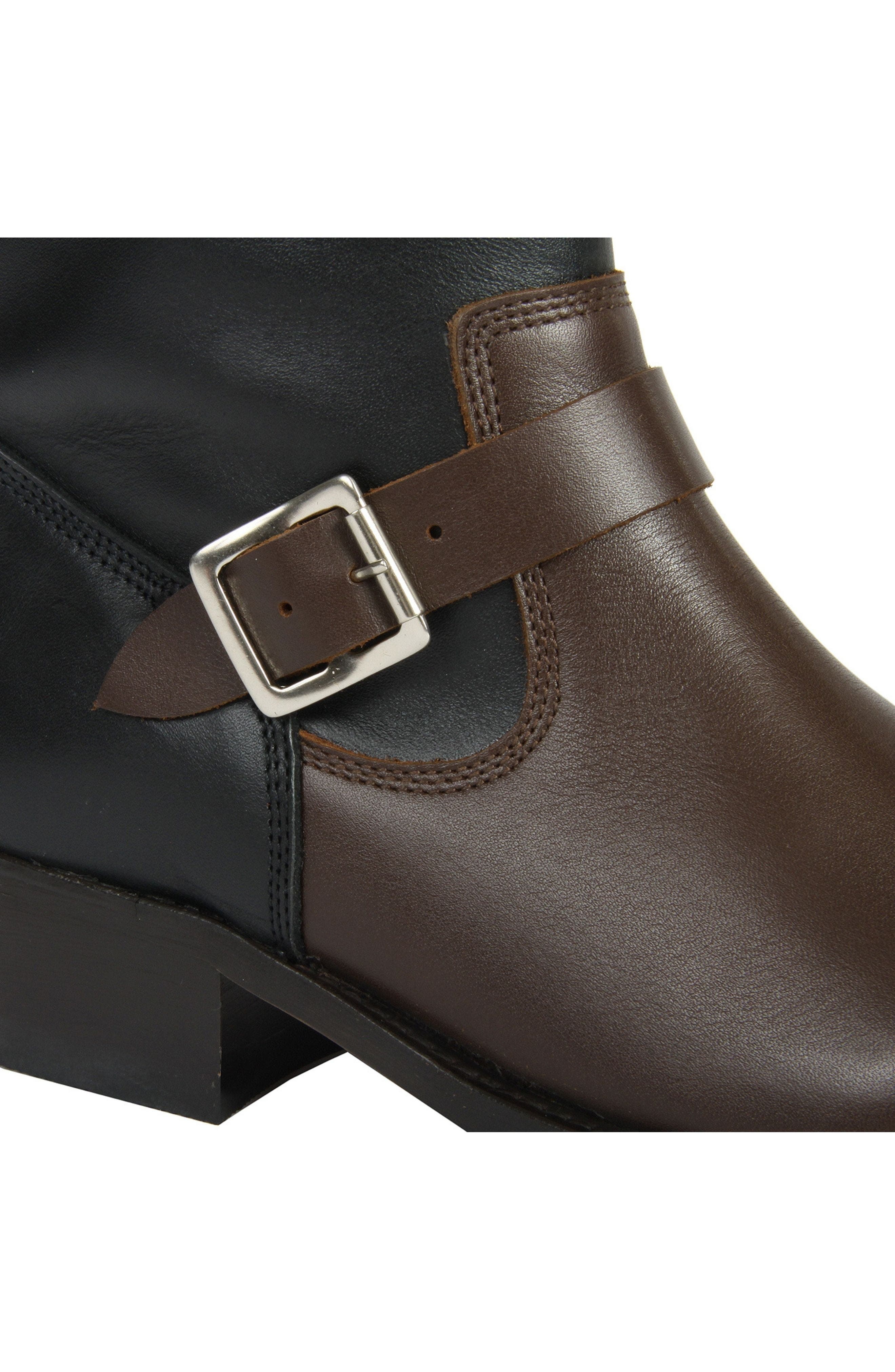 URBNKICKS Two-Tone Biker Boots, Alternate, color, Brown/Black