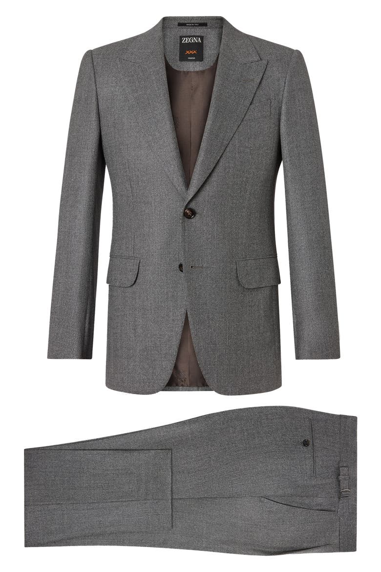 Wool Two-Piece Suit, Alternate, color, DARK GREY