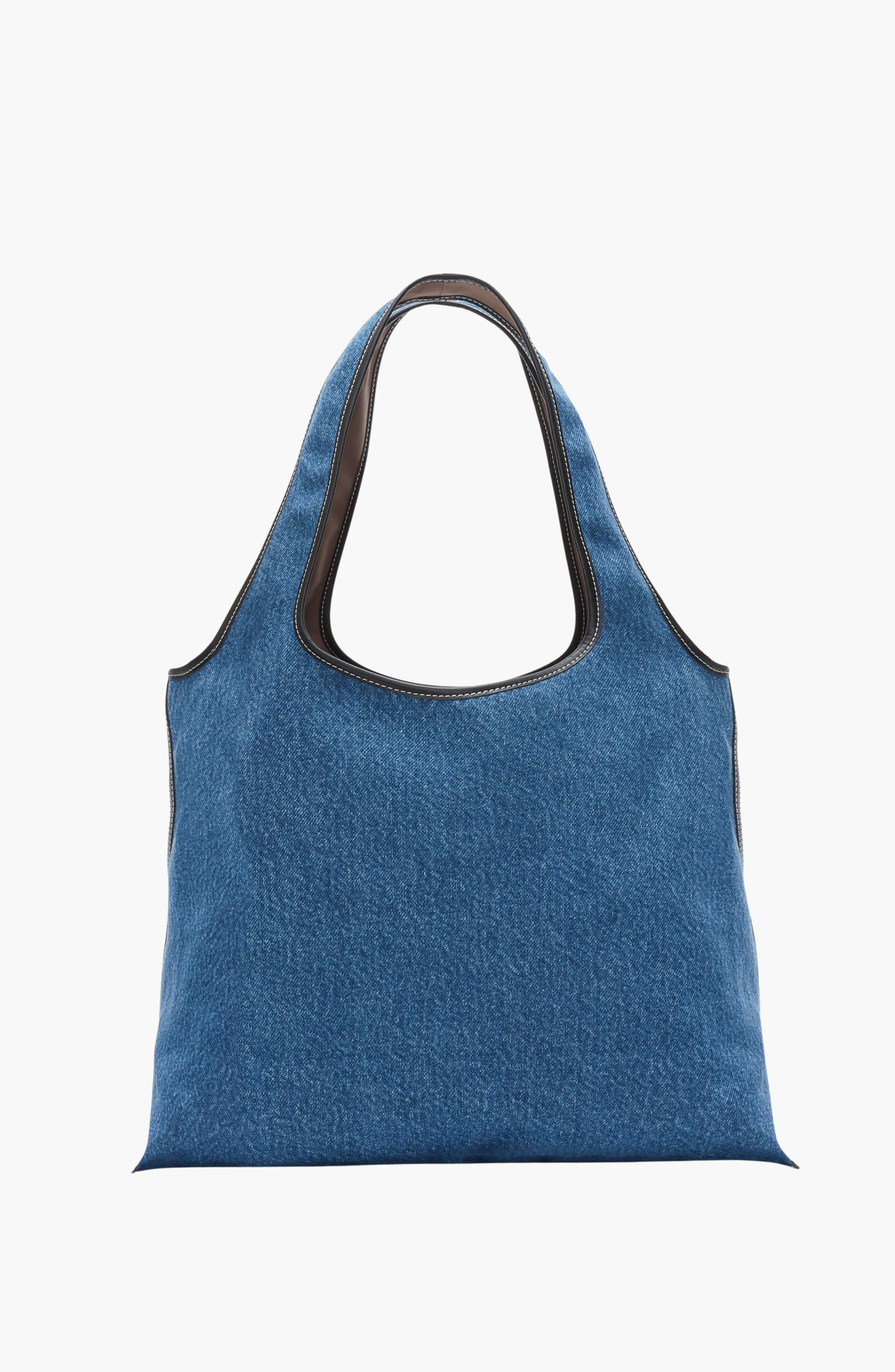 Denim Suede Patch Market Tote, Alternate, color, Blue Indigo Multi
