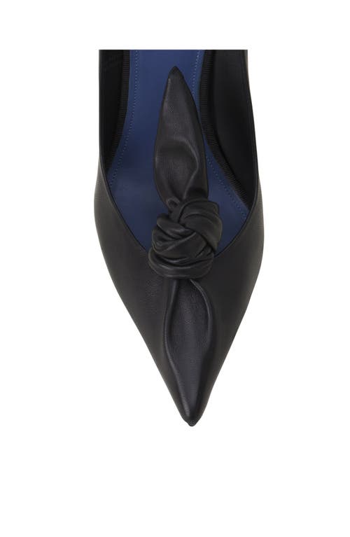 Lanvin Midnight Step Leather Bow Pump In Black
