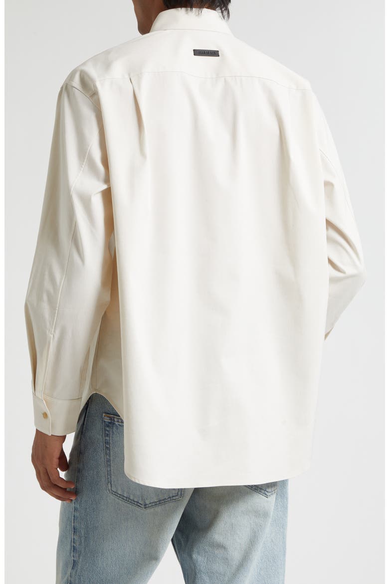 Classic Stretch Cotton & Wool Button-Up Oxford Shirt, Alternate, color, IVORY IVORY