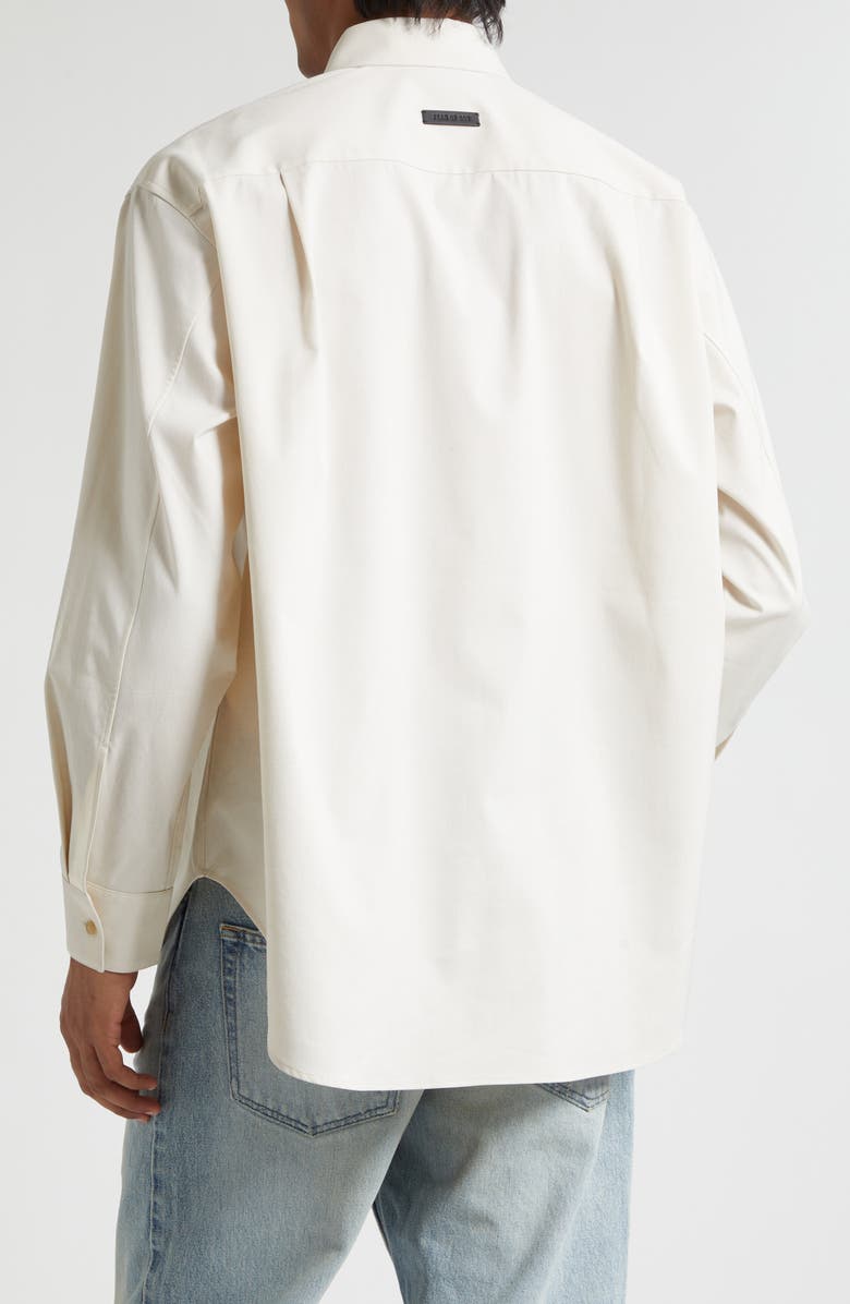 Fear of God Classic Stretch Cotton & Wool Button-Up Oxford Shirt, Alternate, color, Ivory Ivory