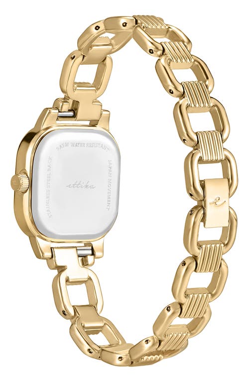 Ettika Mother-of-pearl Square Bracelet Watch In Gold