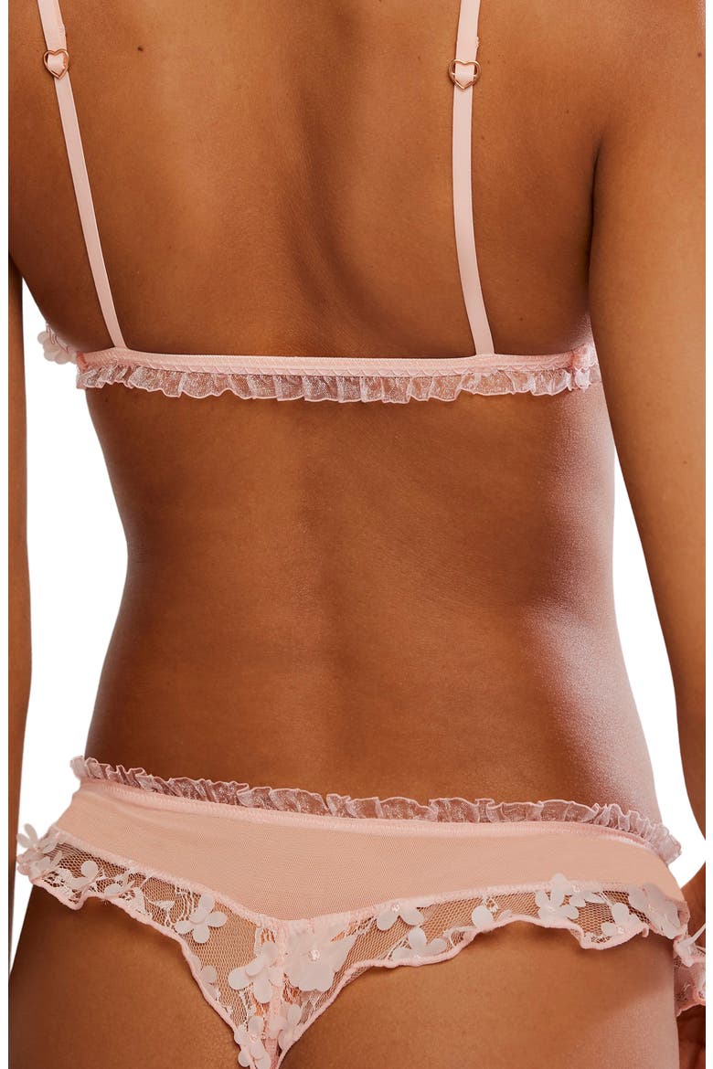 Intimately FP Save the Date Low Rise Ruffle Thong, Alternate, color, FLAMINGO FLAMENCO