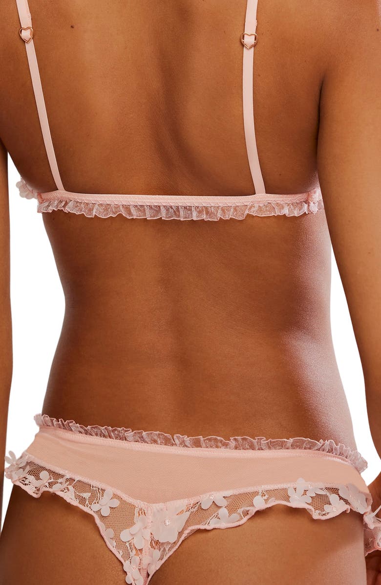 Free People Save the Date Low Rise Ruffle Thog, Alternate, color, Flamingo Flamenco