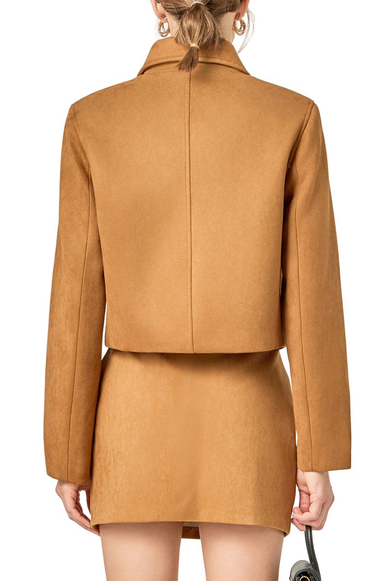 English Factory Faux Suede Jacket, Alternate, color, Camel