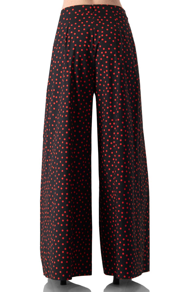 IVONNE Wide-Leg Polka Dot Pants, Alternate, color, Black
