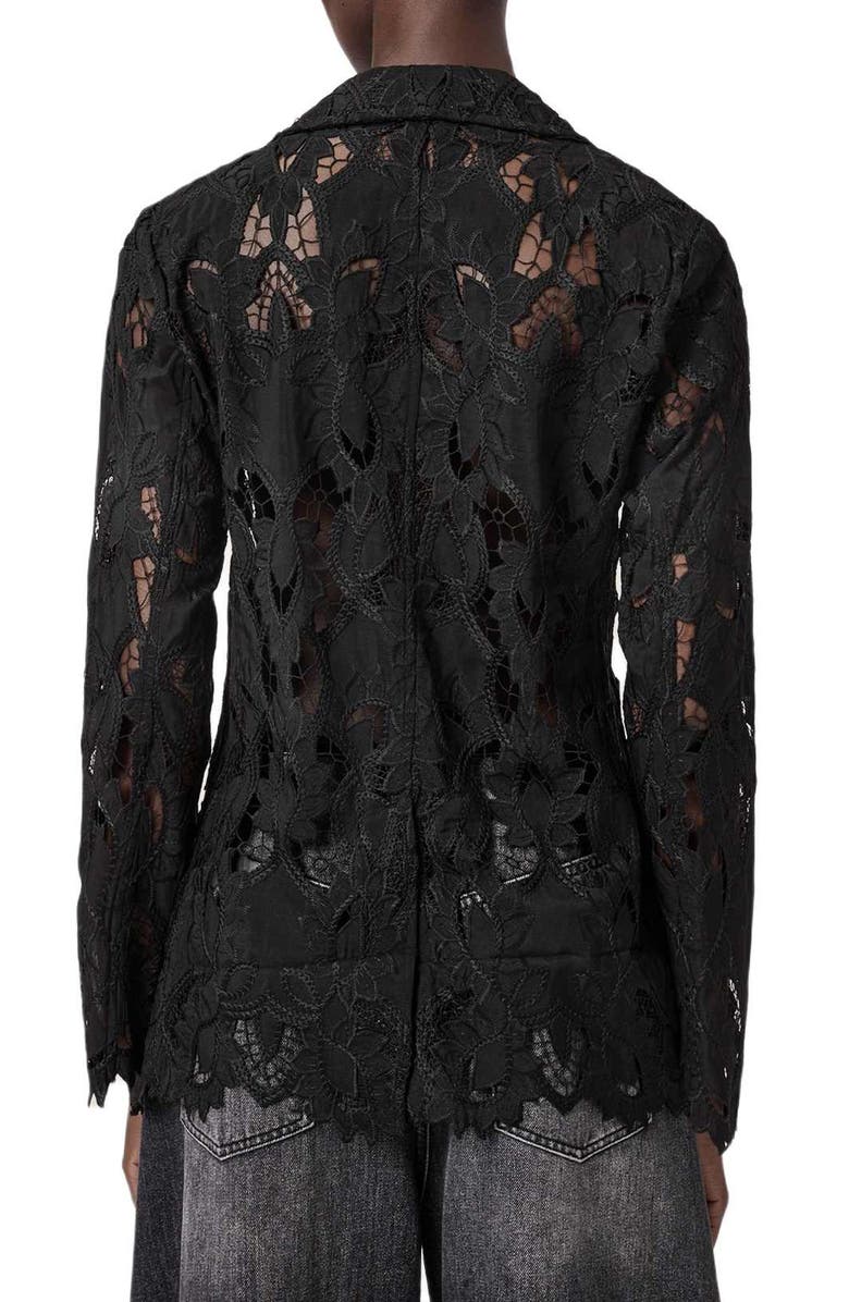 AllSaints Charli Lace Blazer, Alternate, color, Black