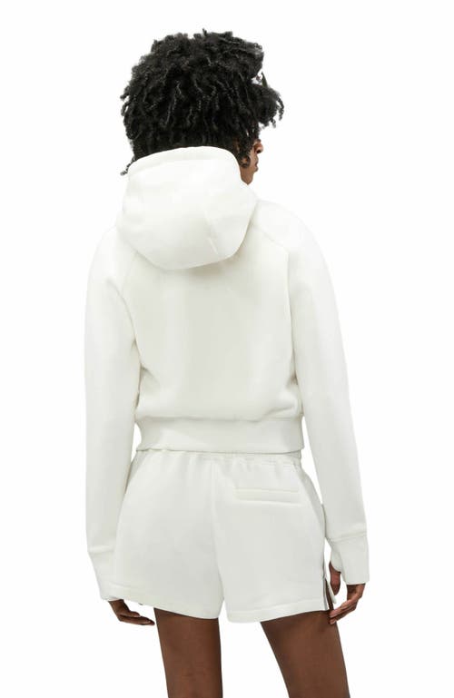 Alpenhaus Sorlin Hybrid Insulated Bomber Jacket With Removable Hood In Snow White