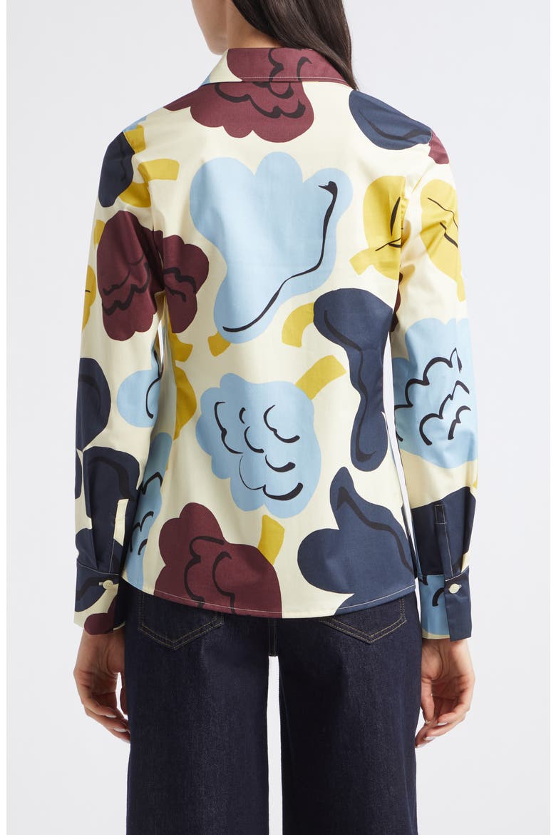 Spontaani Kukasta Kukkaan Print Shirt, Alternate, color, YELLOW BLUE DK BLUE