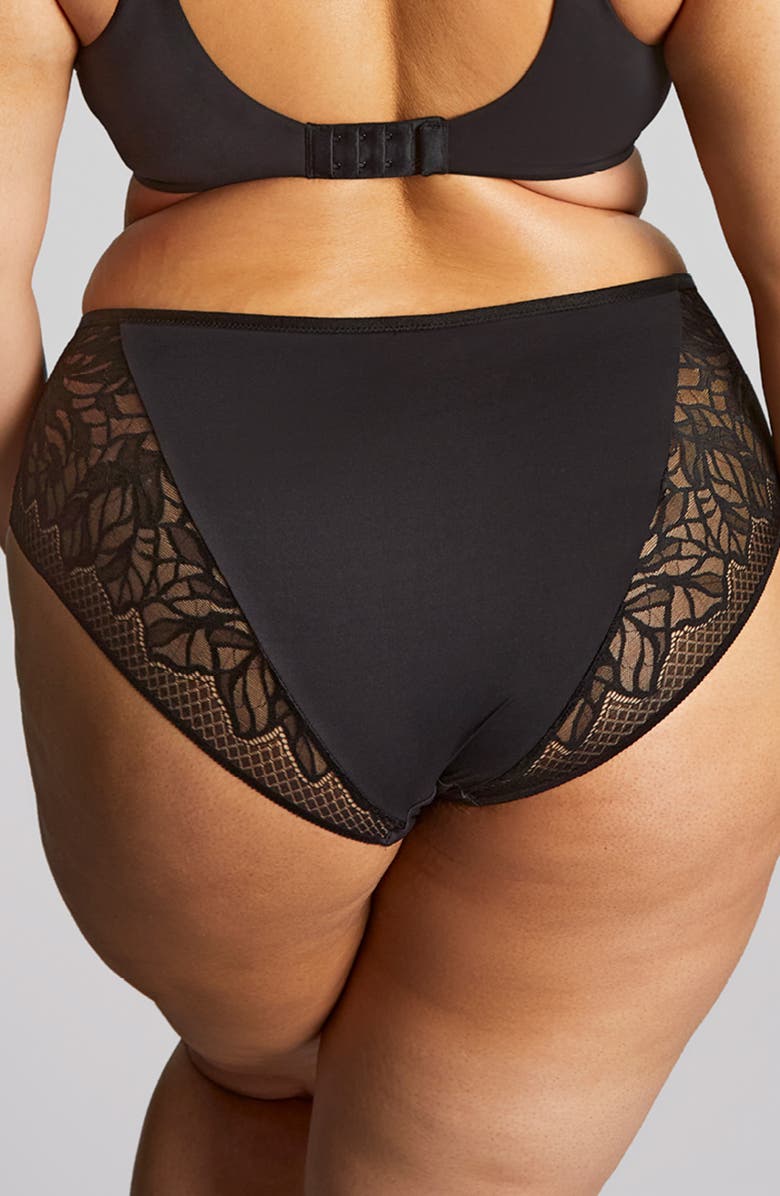 Panache Sophia Lace Cheeky Briefs, Alternate, color, Black