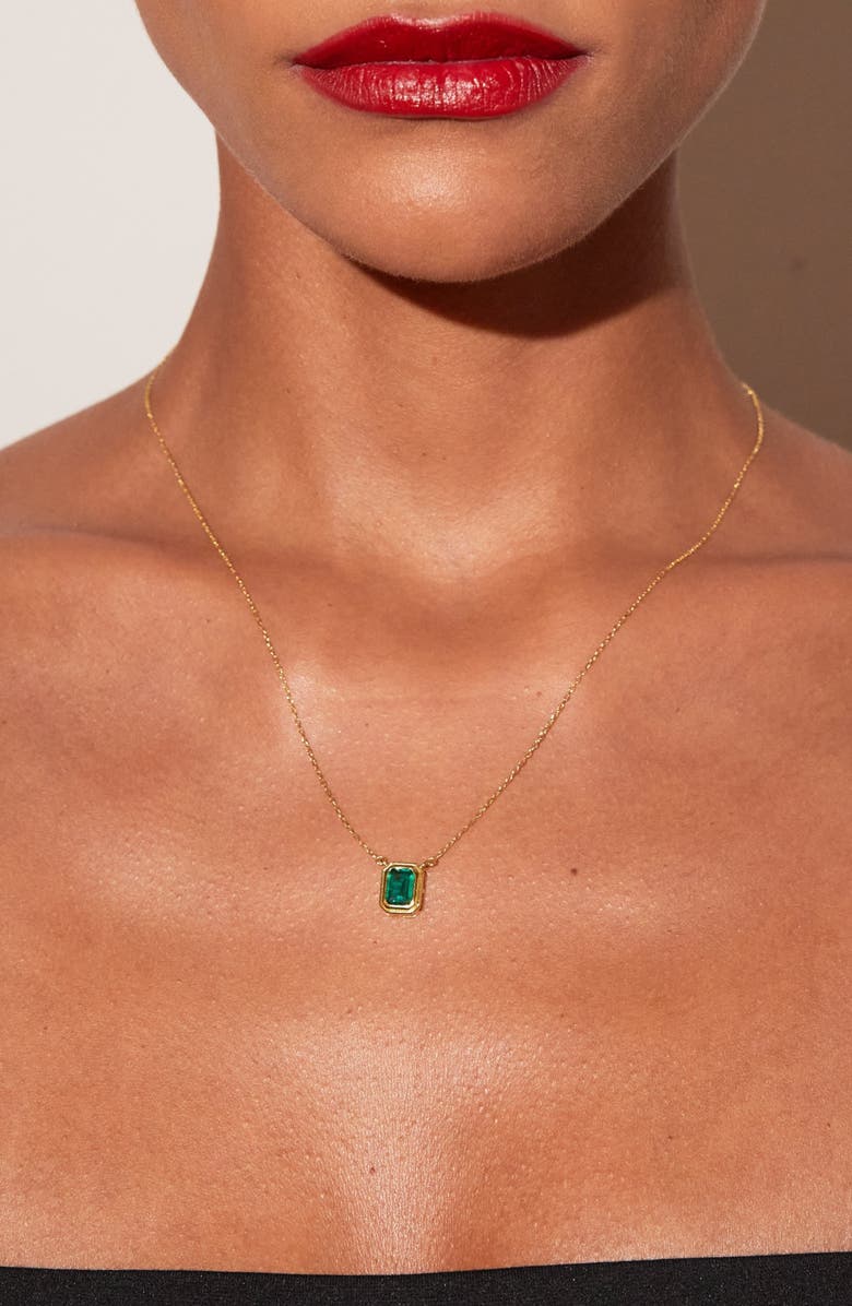 Aurate New York Lab Grown Emerald Heirloom Necklace, Alternate, color, Vermeil / Yellow