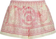 Versace Tex Barocco Cotton & Silk Voile Cover-Up Shorts