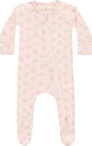 QUINCY MAE Floral Zip Footie