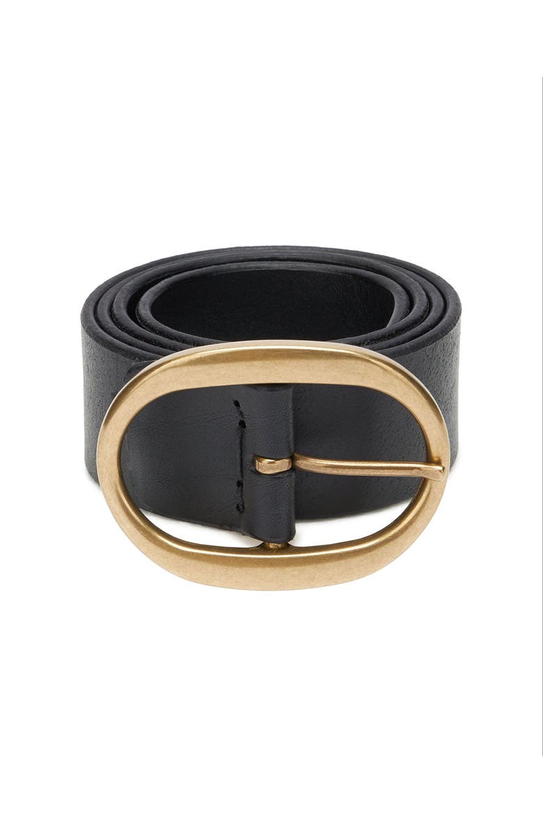 Fortela Simon Leather Belt, Alternate, color, Black