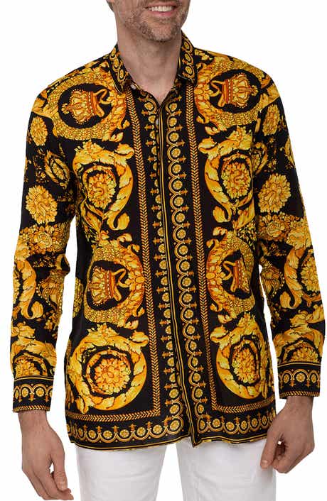Extra Trim Fit Print Linen & Cotton Button-Up Resort Shirt