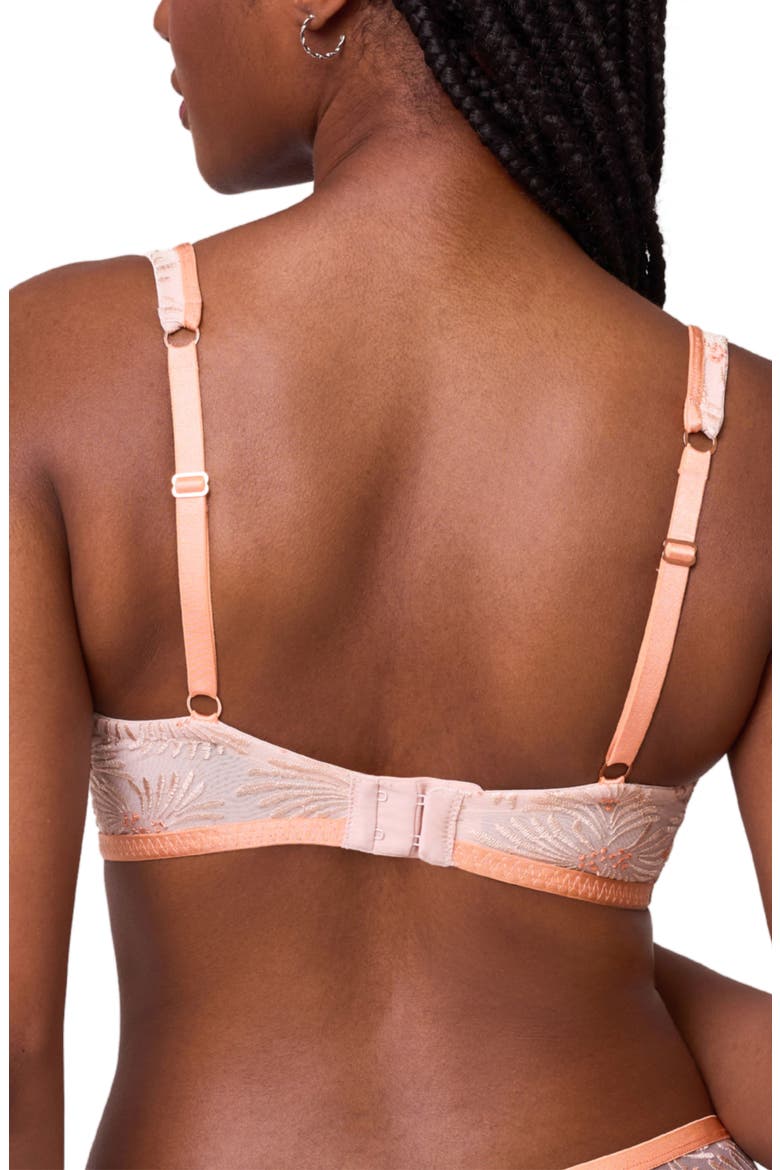 Tangerine Dream Embroidered Underwire Balconette Bra, Alternate, color, CHAMPAGNE/TANGERINE