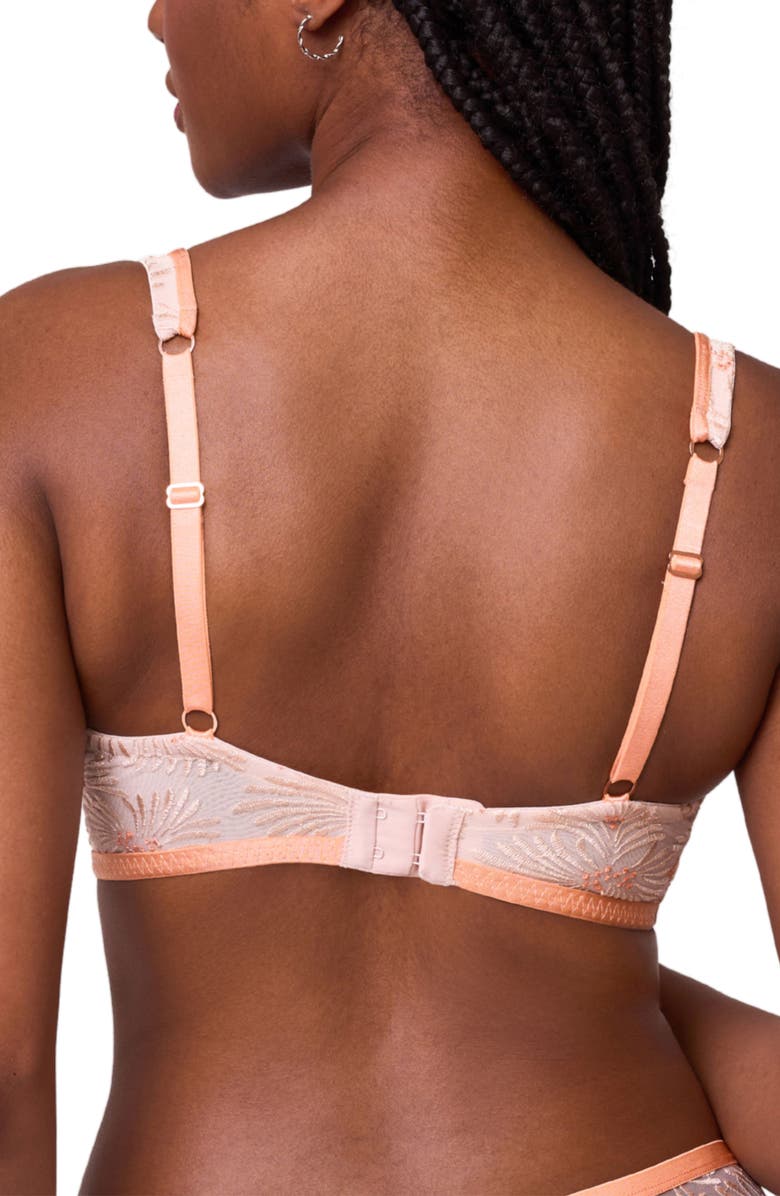 Montelle Intimates Tangerine Dream Embroidered Underwire Balconette Bra, Alternate, color, 