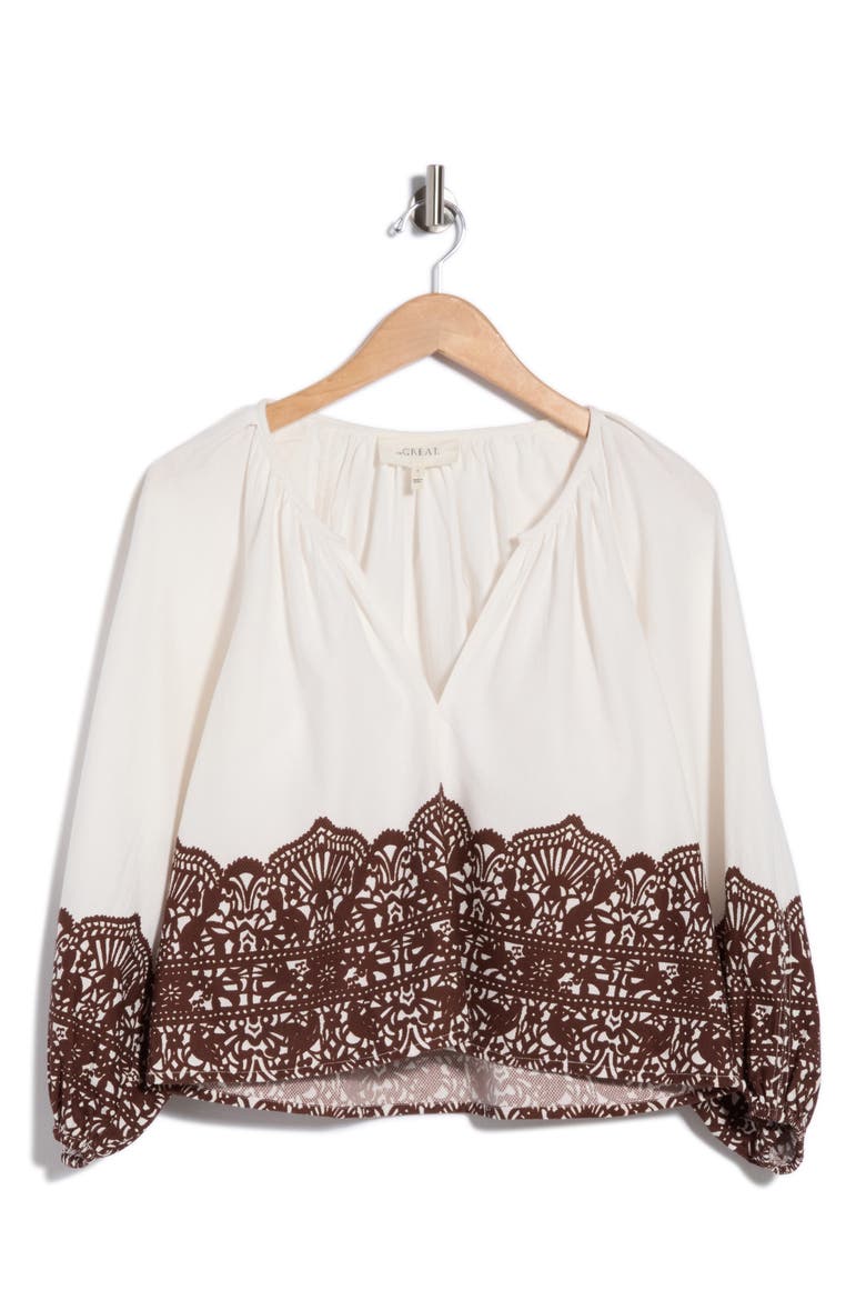 The Chariot Cotton Top, Main, color, CREAM WITH WESTERN LACE PRINT