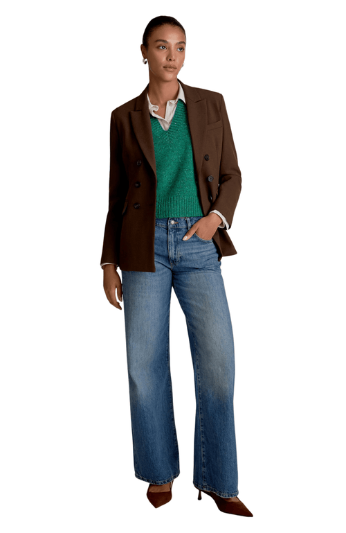 M.m.lafleur Eloise Confetti Wool Vest In Green