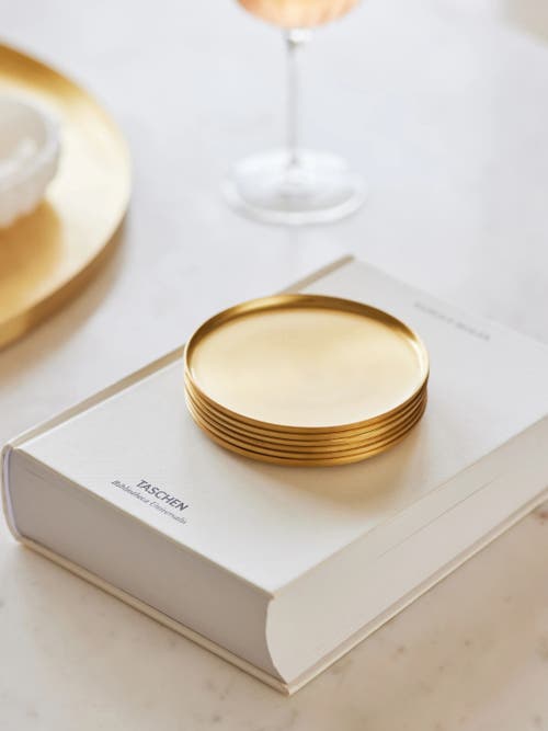Fleck Heirloom Brass Coasters In Gold