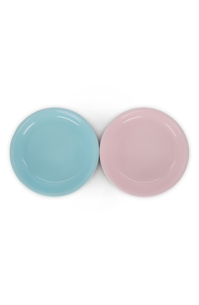 Elifle Two Tone Enamel Side Plate - Set of 4, Alternate, color, Red & Pink