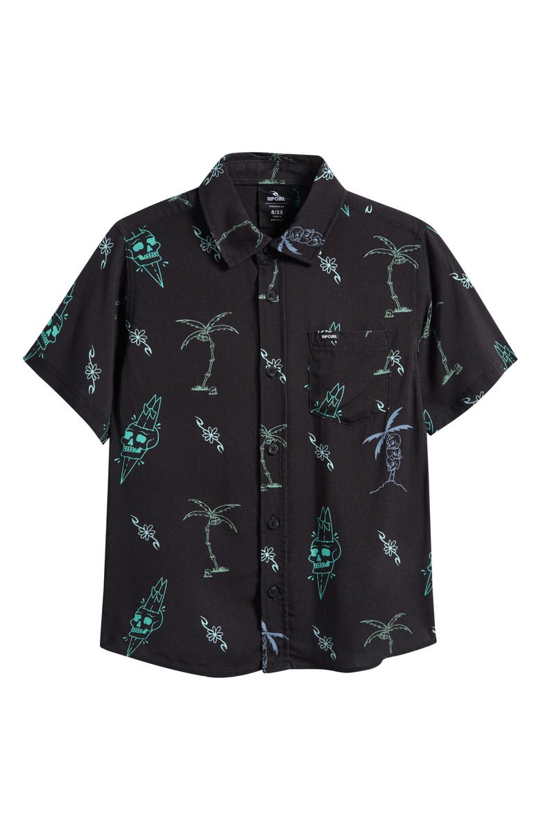 Rip Curl Kids' Eternal Shred Button-Up Shirt, Main, color, Washed Black