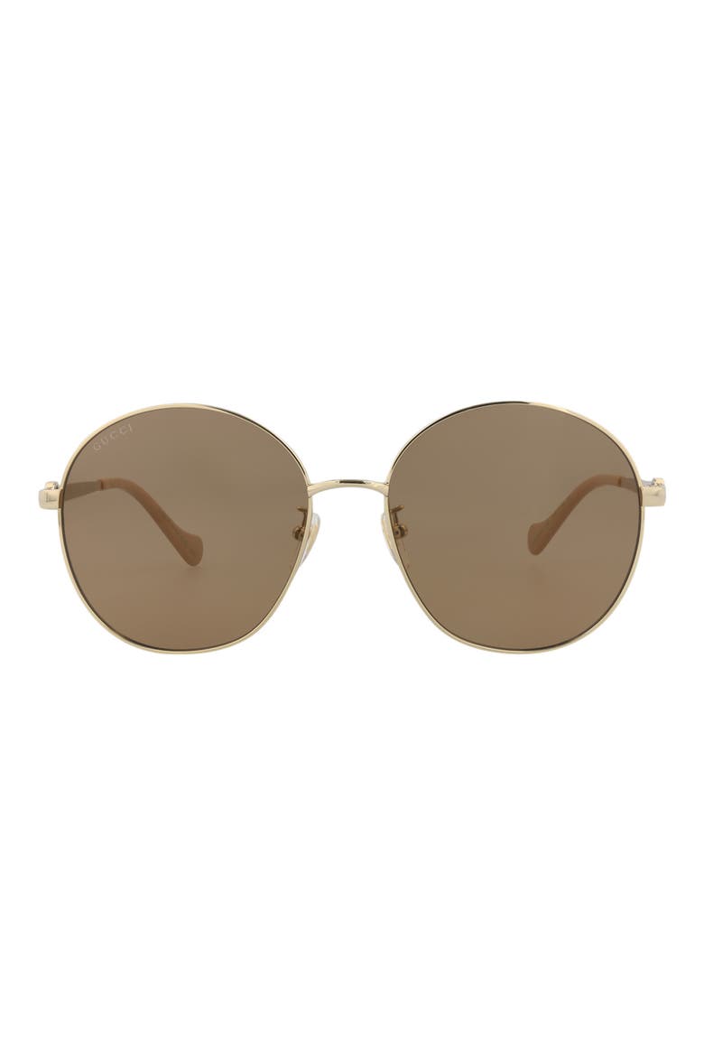 59mm Round Sunglasses, Main, color, GOLD GOLD BROWN