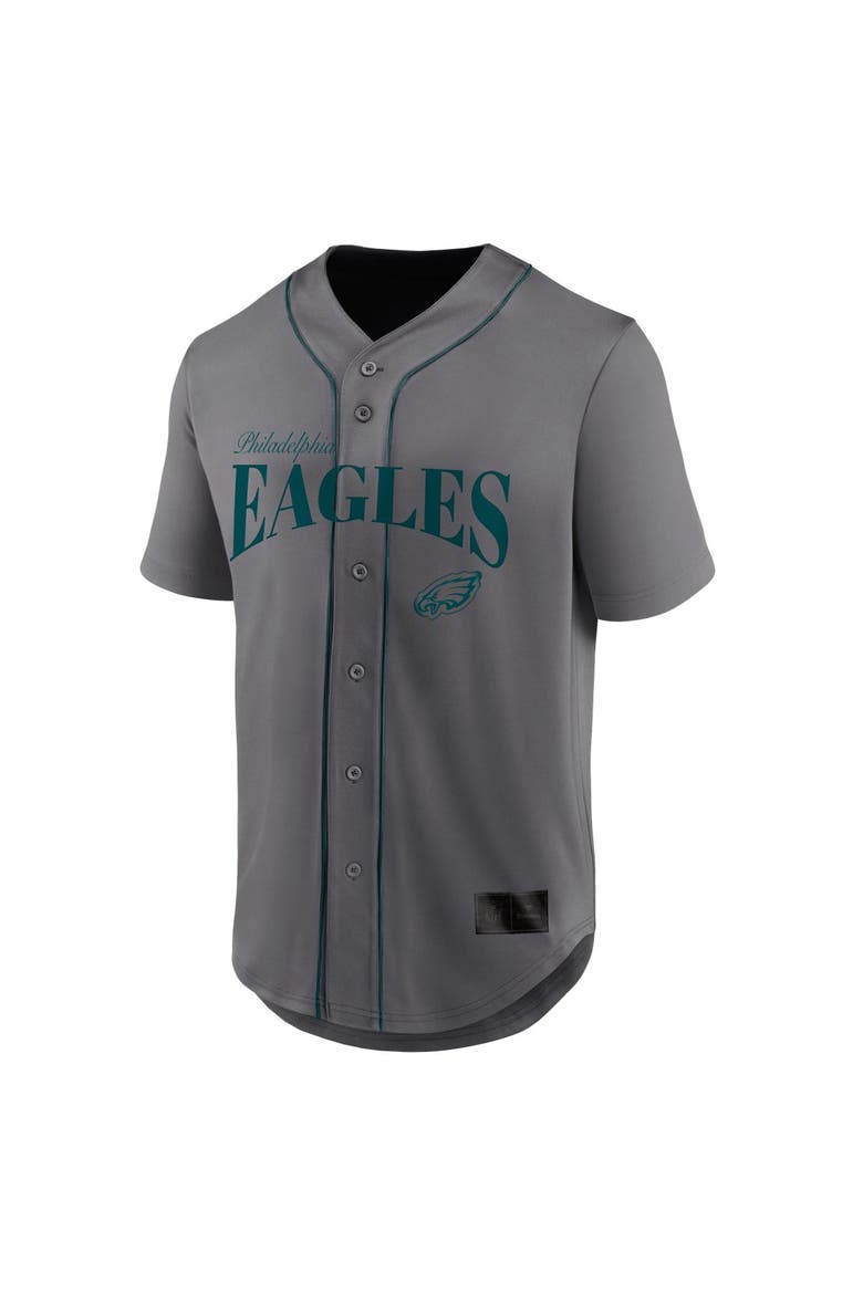 Men's Fanatics Gray Philadelphia Eagles After Hours Button-Up Baseball Top, Alternate, color, Gray