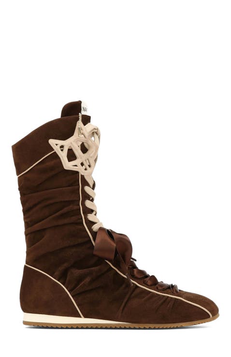 Extreme Brown Scrunch Suede