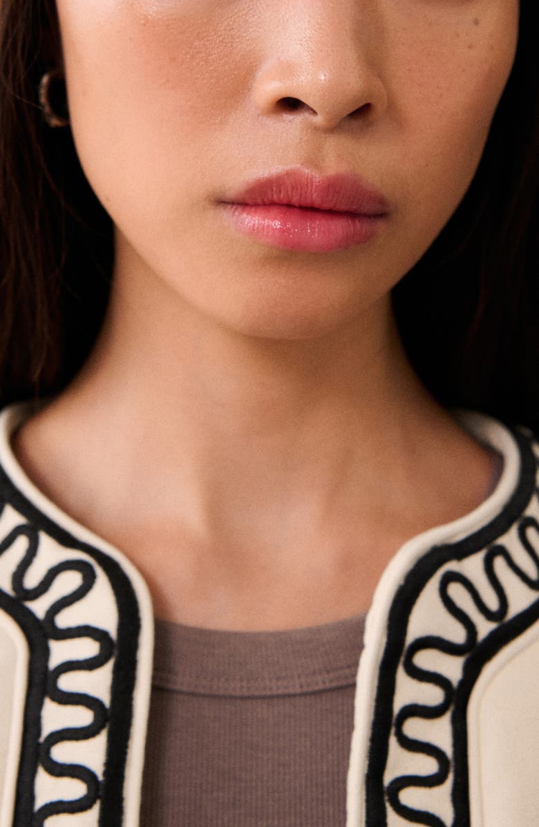 MANGO Embroidered Crop Jacket, Alternate, color, 