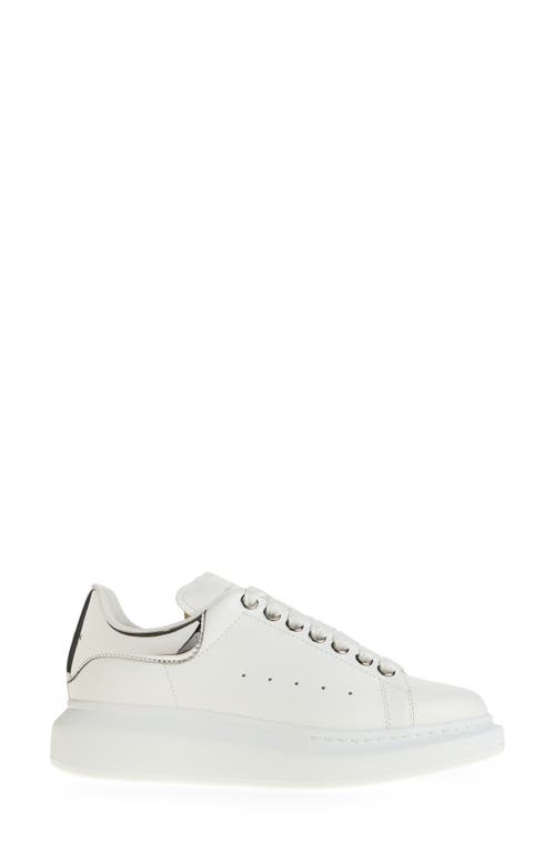 Alexander Mcqueen Alexander Mc Queen Oversized Leather Sneakers In White/mirror