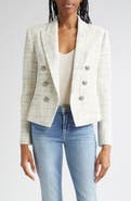 L'AGENCE Brooke Double Breasted Tweed Blazer