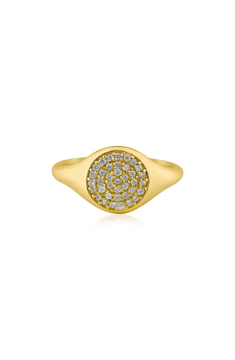 CZ by Kenneth Jay Lane CZ Signet Ring, Main, color, 