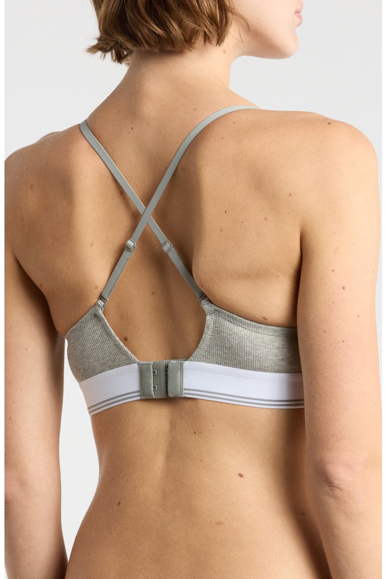 Balance Rib Push Up Plunge Bra, Alternate, color, GREY HTR