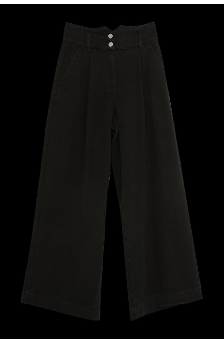 Karen Millen Petite Denim Wide Leg High Waisted Jeans, Alternate, color, Black