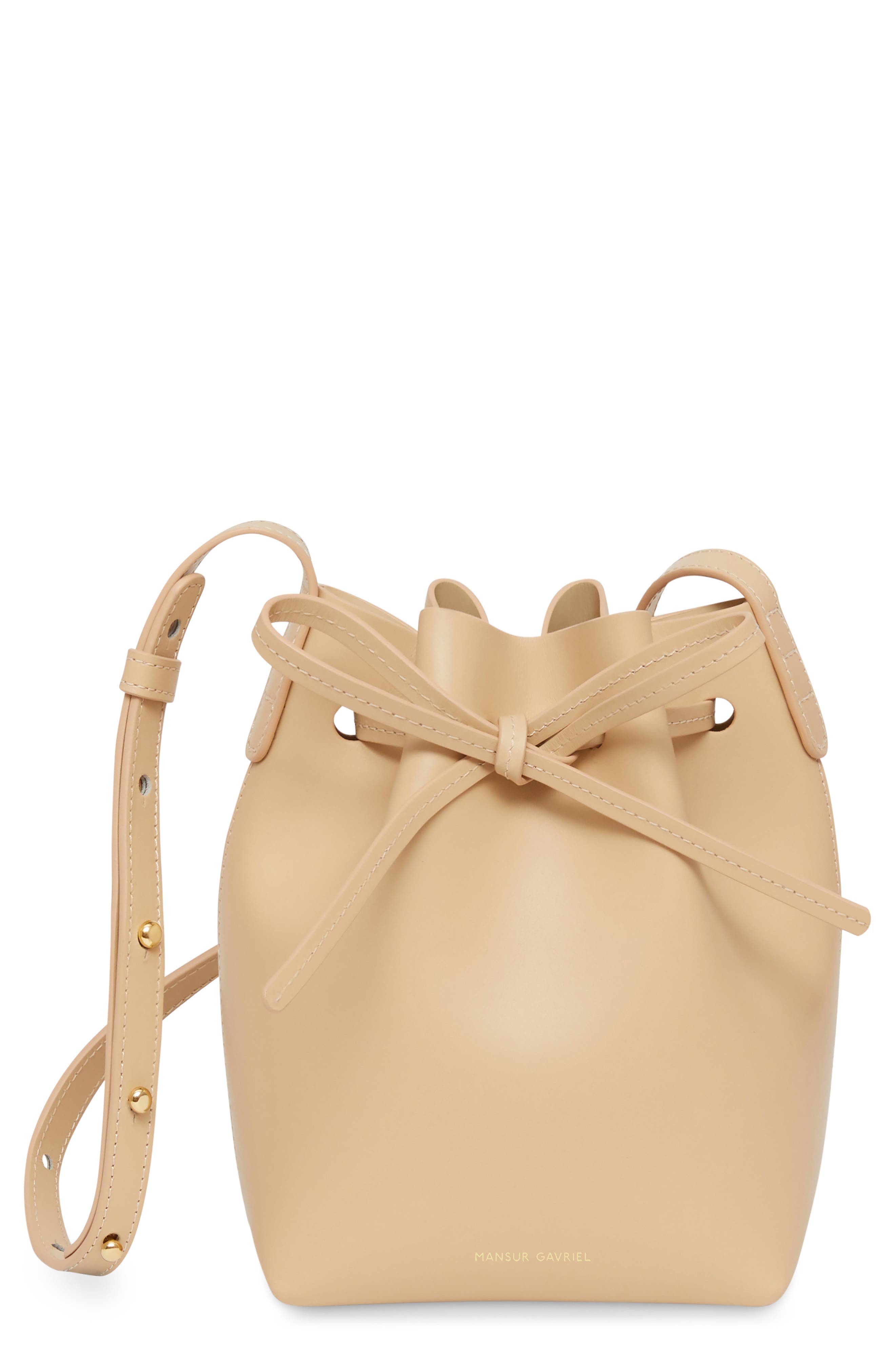 Mansur Gavriel Mini Mini Leather Bucket Bag, Main, color, 